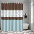 thumbnail image 6 of Bathroom Shower Curtain Blue Brown Moroccan Trellis Waterproof Shower Curtains with Hooks, Modern Abstract Art Bath Curtains Bathtub Curtain Home Decor 72x72in, 6 of 9