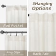 thumbnail image 6 of DriftAway Ivory Linen Curtains 84 Inches Long for Living Room Thick Semi Sheer 2 Panels Farmhouse 3 Inch Rod Pocket Back Tab Boho Rustic Light Filtering Window Drapes for Bedroom Privacy Assured, 6 of 8