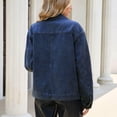 thumbnail image 4 of 2026 Women's Oversized Jean Jacket Vintage Washed High Neck Denim Jacket Asymmetrical Button Down Street Style Coat, S, 4 of 7