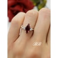 thumbnail image 2 of 10x5MM - 16x8MM Kite Cut, Lab-Created Red Ruby, AAA Quality, Three Stone Ring, Sterling Silver, 2 of 5
