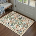 thumbnail image 4 of BERTHMEER 2'x3' Washable Area Rugs for Bathroom Bedroom Entryway Kitchen Entrance Non Slip Beige Floral Vintage Oriental Traditional Flower Carpets, Multicolor, 4 of 8