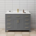 thumbnail image 2 of Wyndham Collection Beckett 48" Wood Single Bathroom Vanity in Dark Gray/Gold, 2 of 6