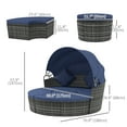 thumbnail image 3 of Outsunny Patio Lounge Chair with Cushioned Round Sofa Bed 4 Pieces, Blue, 3 of 10