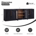 thumbnail image 2 of Modular 3PCS Storage Cabinet Set, 2 Fluted Buffets with 1 Glass Door Sideboard, Adjustable Shelves, DIY Wooden Organizer Unit for Living Room,Kitchen, White, 2 of 11