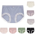 thumbnail image 5 of Besolor Women's Seamless Mid Waist Underwear Lace Stretch Breathable No Show Panties Ladies Briefs Underpants, 5 of 5