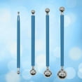 thumbnail image 2 of 4pcs Steel Ball Pen Pottery Tool Kit Ceramics Carving Sculpting Modeling Trimming Tool (Blue), 2 of 6