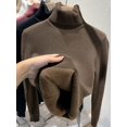 thumbnail image 4 of Suéter de cuello alto para mujer, Jersey de punto elegante, grueso, forrado de terciopelo, cálido, Tops delgados, Jersey de punto, nuevo, Invierno, 4 of 4