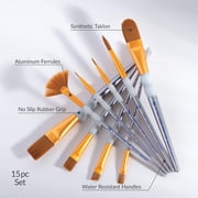 Crafter's Choice Brown Taklon Brush Value Set-15/Pkg