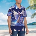 thumbnail image 3 of Balery Night Sky Winged French Bulldog Camisas hawaianas de manga corta para hombre, camisas playeras de corte holgado, camisas de vacaciones con botones,XX-Large, 3 of 7