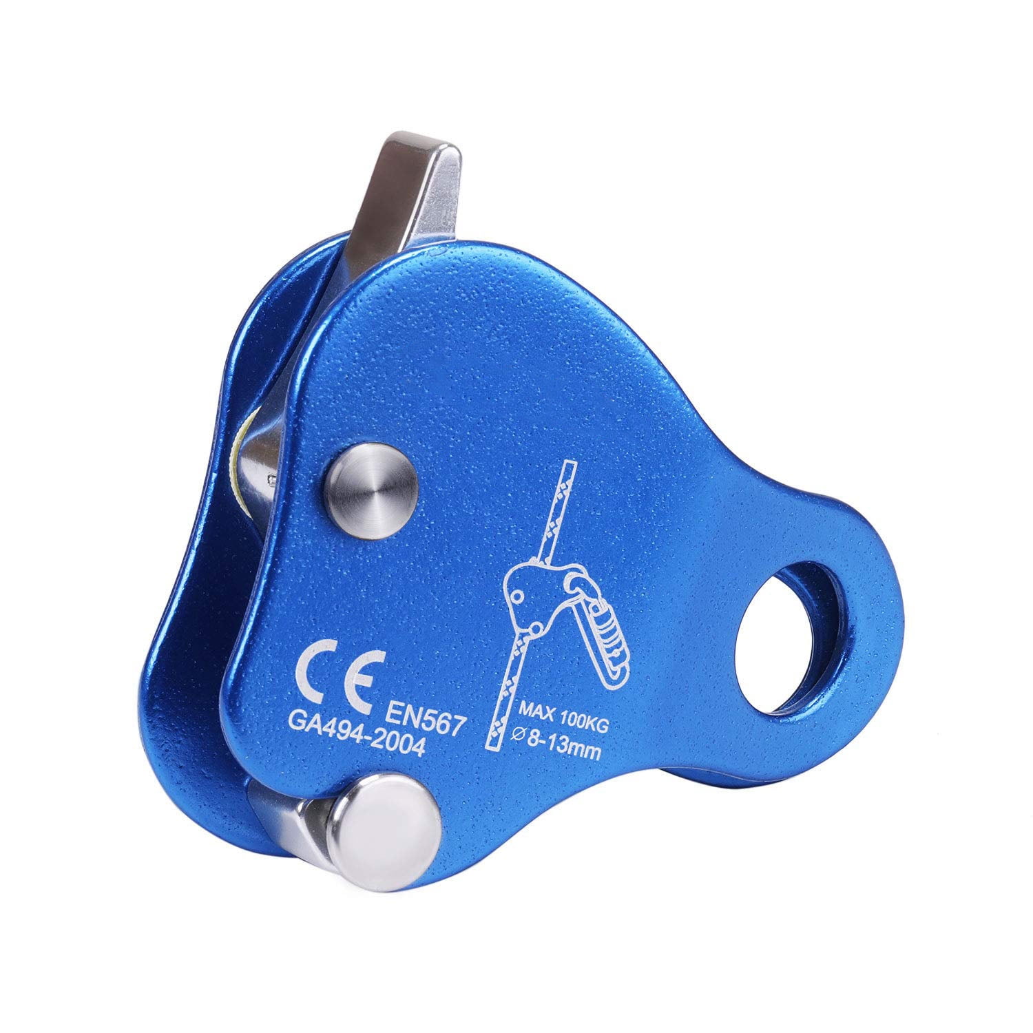 1 Pcs Climbing Ascender, Climbing Rope Grab Suitable for 8-13 mm Diameter Rope Fall Protection Belay Device, Blue