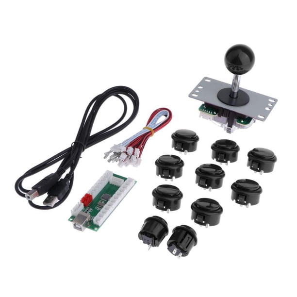 Kits de bricolaje arcade de respuesta más rápida Sin Diseño Negro Sunnimix Piezas de juegos de jugador de arcade
