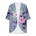 thumbnail image 5 of Xixinqiwan Womens Kimono Beach Cover Up for Summer Floral Printed Chiffon Cardigan Loose Casual Tops Capes, 5 of 5