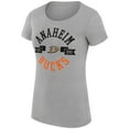 thumbnail image 2 of Women's G-III 4Her by Carl Banks Heather Gray Anaheim Ducks City Graphic Sport Fitted Crewneck T-Shirt, 2 of 3