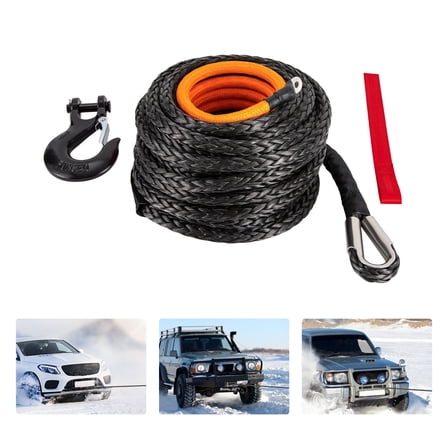Miumaeov 9/16"x76ft Synthetic Winch Rope Line 35000LBS Recovery Cable Winch Rope ATV UTV w/ Sheath