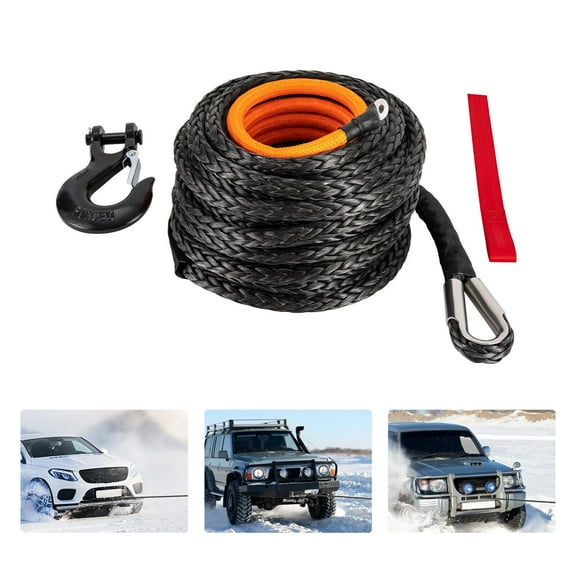 Miumaeov 9/16"x76ft Synthetic Winch Rope Line 35000LBS Recovery Cable Winch Rope ATV UTV w/ Sheath