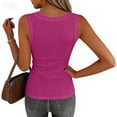 thumbnail image 4 of DORKASM Womens Tank Tops Sleeveless Scoop Neck Shirts Ribbed Fitted Summer Basic Slim Cute 2026 Top Hot Pink XL, 4 of 7