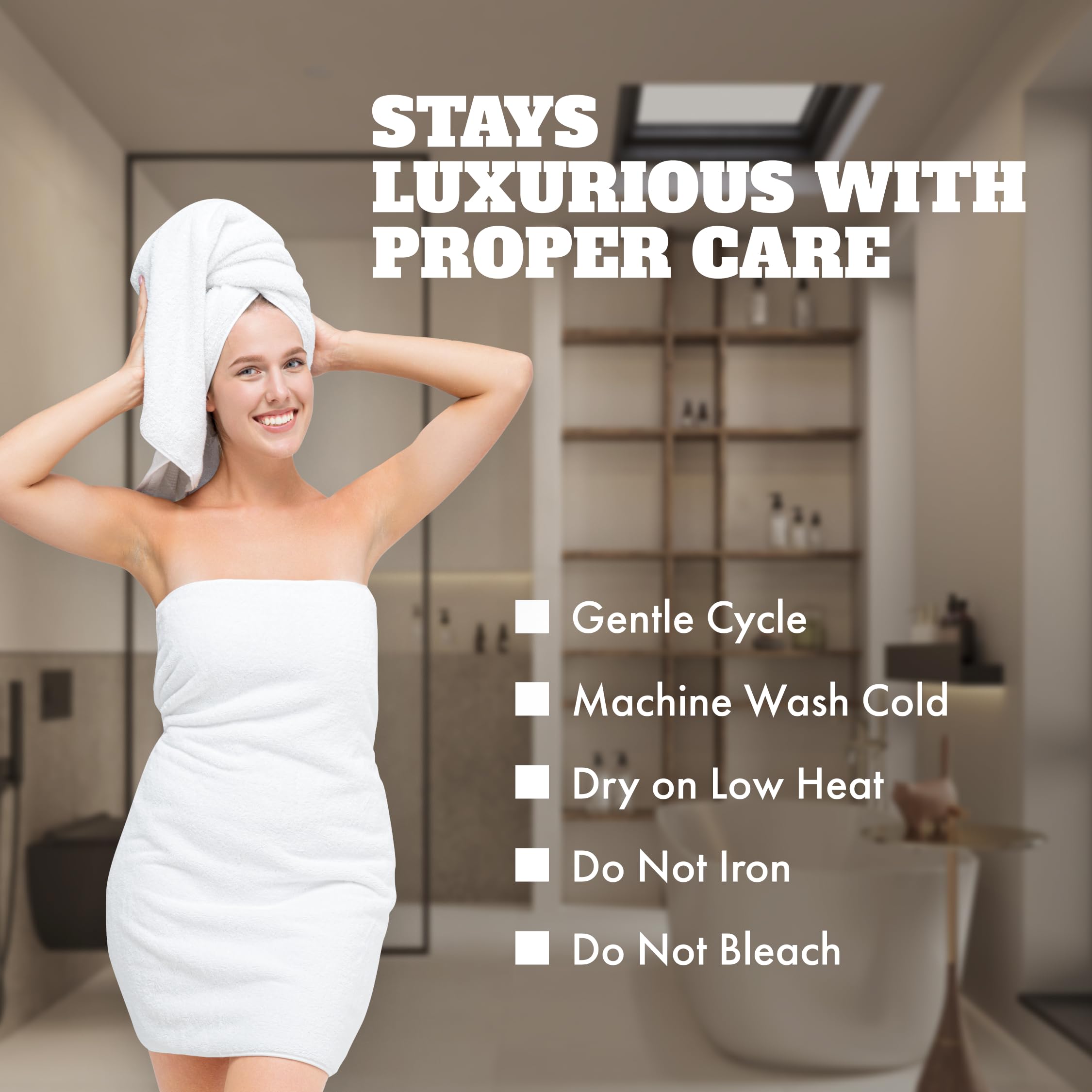 White Classic 6-Pack Bath Towels, 24x50 Inch photo 3
