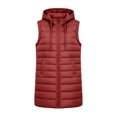 thumbnail image 6 of IUYRTFE Women Longline Hooded Puffer Vest Zip Up Sleeveless Winter Coat with Pockets for Outdoor Travel Daily Wear, 6 of 7