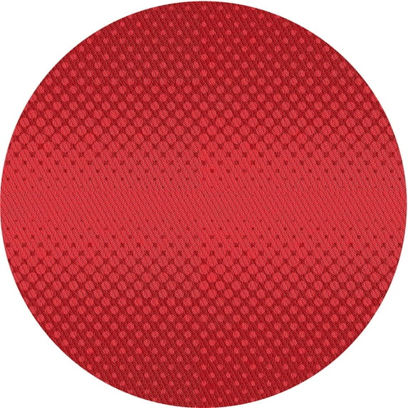 Ahgly Company Indoor Round Patterned Ferrari Red Area Rugs, 8' Round