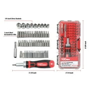 Hyper Tough 70-Piece Ratcheting Handle with Bits and Sockets in Click Fit Case