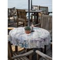 thumbnail image 2 of Outdoor Tablecloth with Umbrella Hole for Patio/Picnic/Party/Camping, Turtle Coastal Waterproof Table Cloth Round Cover Washable, Nautical Summer Beach Coral Jellyfish Wooden (Dia 54"), 2 of 8