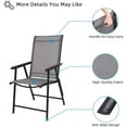 thumbnail image 4 of XgoodX Upgraded Version Single 1 Folding Chairs with Arms, Portable Patio Chairs for Outdoor & Indoor, Sling Back Chairs for Lawn, Pool, Courtyard, Balcony & Garden (Grey), 4 of 8