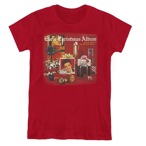 Elvis Presley Christmas Album S/S Women's T-Shirt Cardinal
