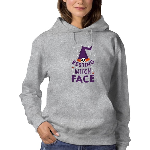 Resting Witch Face Slogan Hoodie Women -GoatDeals Designs, Female Small
