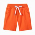 thumbnail image 4 of KPOPLK Baby Toddler Shorts Boys Cotton Solid Shorts with Drawstring Breathable Soft Summer Clothes 2-9 Years Size 18-24 Months,Orange, 4 of 4