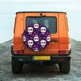 thumbnail image 7 of DouZhe Waterproof Spare Tire Cover, Halloween Purple Gothic Skulls Prints Adjustable Wheel Covers Fit for Jeep Trailer RV SUV Car, 17 inch, 7 of 7