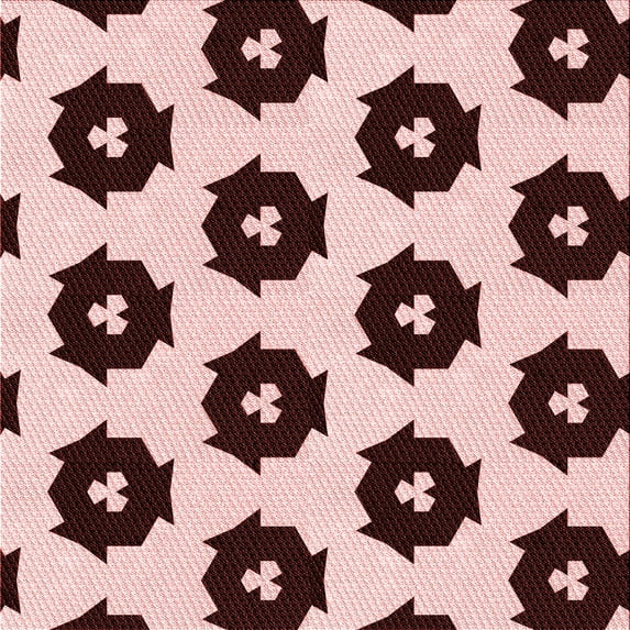 Ahgly Company Machine Washable Indoor Square Transitional Pink Area Rugs, 6' Square