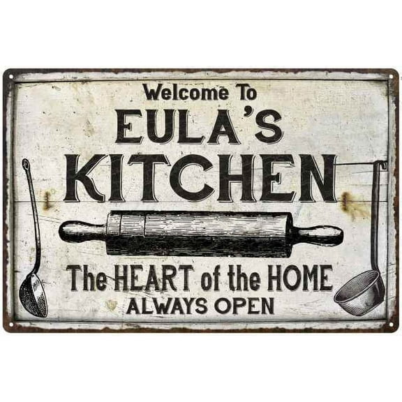 EULA'S Kitchen Farmhouse Sign Gift 8x12 Metal 208120033441