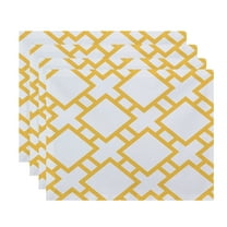 Simply Daisy, 18 x 14 Inch Square in St. Louis Geometric Print Placemat (set of 4), Yellow