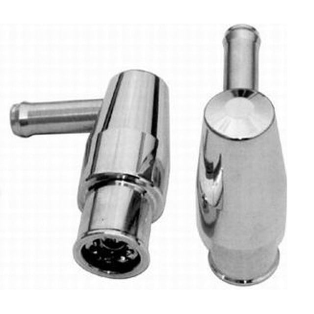 RPC Racing Power Company R6008 PCV Valve 3/4 Inch Neck/ For 1.25 Inch Grommet Holes; 90 Degree; Polished; Aluminum; Without Grommet