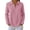 Pink-09, variant on Perfectbot Women's Collared V-Neck Top, Long Sleeve Waffle Knit Pullover Shirt Casual Fall Wear