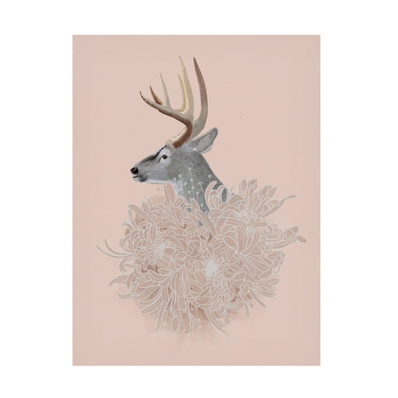 Trademark Fine Art Katie O'Shea Buck and Flower II Canvas Wall Art