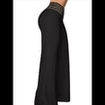 thumbnail image 3 of Pantalones Acampanados con Cinturón para Mujer, Estilo Informal, de Cintura Alta y Pierna . Negro XL, 3 of 7