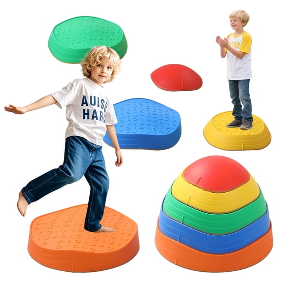 Toddlers 3-5 Stepping Stones Balance Game 5-Piece Non-slip,220LBS