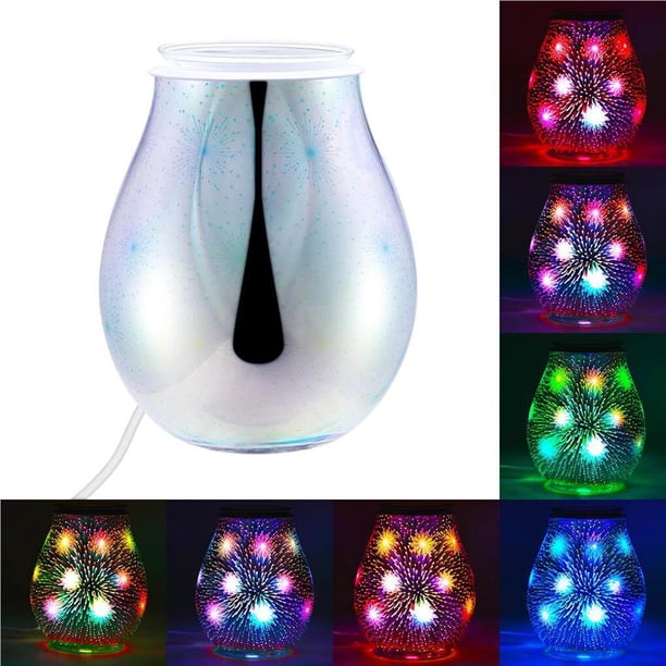 Billuyoard Lámpara aromática, quemador de aceite, calentador de cera, hermosos accesorios decorativos multifuncionales para el hogar, vidrio Decoración del hogar