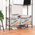 thumbnail image 3 of Yayeee Foldable Storage Basket for Shelves with Handles Waterproof Cloth Bins, Blue Sardines Pattern, 3 of 7