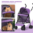 thumbnail image 5 of Magshion Foldable Lightweight Pet Trolley for Pet Cats & Dogs, 4 Wheel, Purple with White Polka Dots, 5 of 9