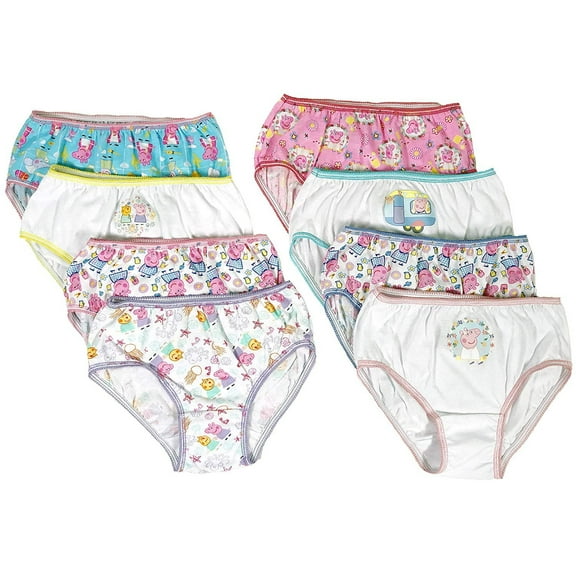 Peppa Pig Girls Panties Underwear - 8-Pack Toddler/Little Kid/Big Kid Size Briefs