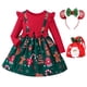 thumbnail image 2 of Baby Girls Christmas Dress For Kids Clothes Autumn Winter New Children Cute Long Sleeve Red Green Plaid Bowknot Princess Dress, 2 of 5