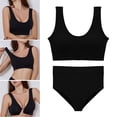 thumbnail image 3 of Bragas de nailon, ropa interior, lencería, bragas, camiseta sin mangas, conjunto de para mujer Negro jinwen bragas de sujetador, 3 of 8