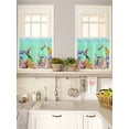 thumbnail image 5 of Teal Green Hummingbirds 2 Panel Kitchen Curtains for Small Windows, Spring Watercolor Flowers Plant Bathroom Tier Curtain, Short Window Treatment for Bedroom/Living Room 55"x36", 5 of 6
