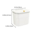 thumbnail image 3 of LiUMX Small Kitchen Trash Can with Press Lid | 1 Gallon Plastic Wastebasket for Bathroom, Dorm & Living Room | White Step-On Garbage Bin, 3 of 5