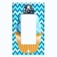 thumbnail image 5 of Metal Light Switch Plate Cover Baby Blue Blackberry Cupcake Chevron Wallpaper CAK033, 5 of 13