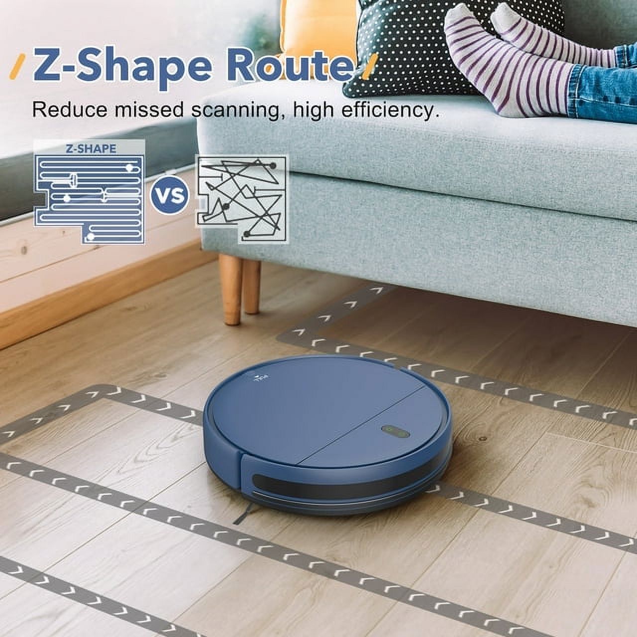 ONSON Robot Vacuum Cleaner, Robot Vacuum and Mop Combo with WIFI / Alexa for Pet Hair and Hard Floor - image 3 of 9