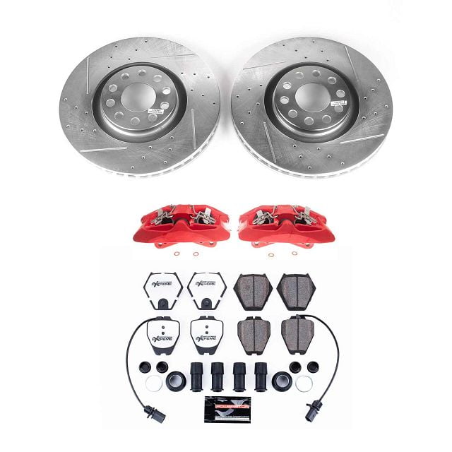 PowerStop Front Z26 Street Warrior Brake Pad and Rotor Kit with Red Powder Coated Calipers Fits: AUDI Select Models KC886-26