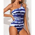 thumbnail image 2 of SURJDE One Shoulder One Piece Swimsuit for Women Tummy Control Bathing Suits Modest Full Coverage Keyhole Swimwear, 2 of 6